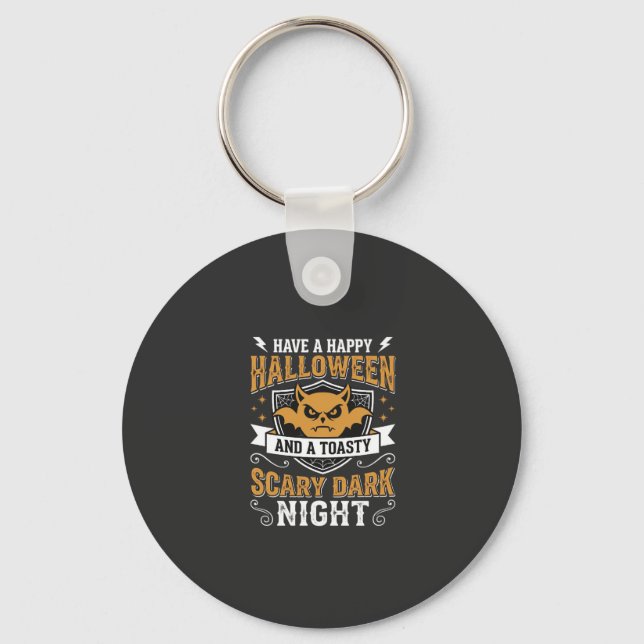 Happy Halloween Scary Dark Night Vector Design Keychain (Front)