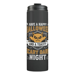 Happy Halloween Scary Dark Night Vector Design Thermal Tumbler