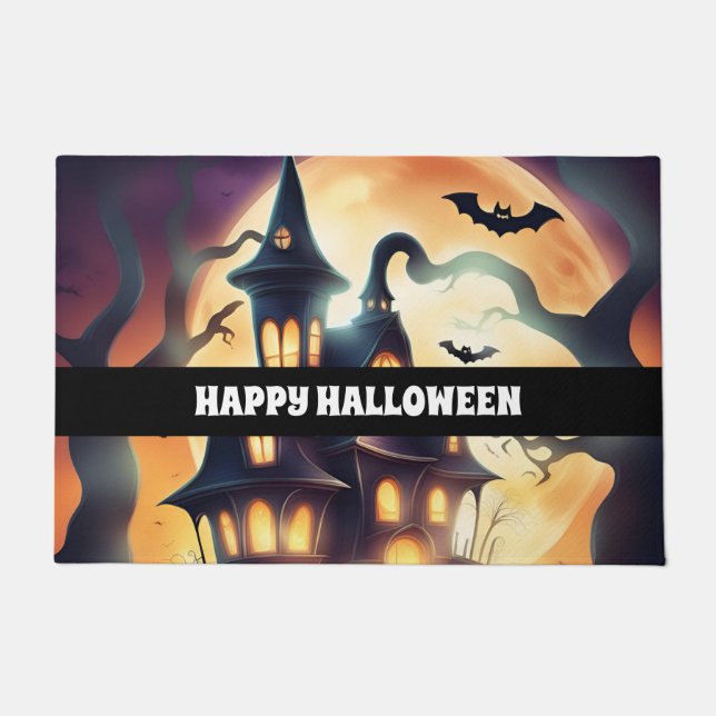 Happy halloween scary house doormat (Front)