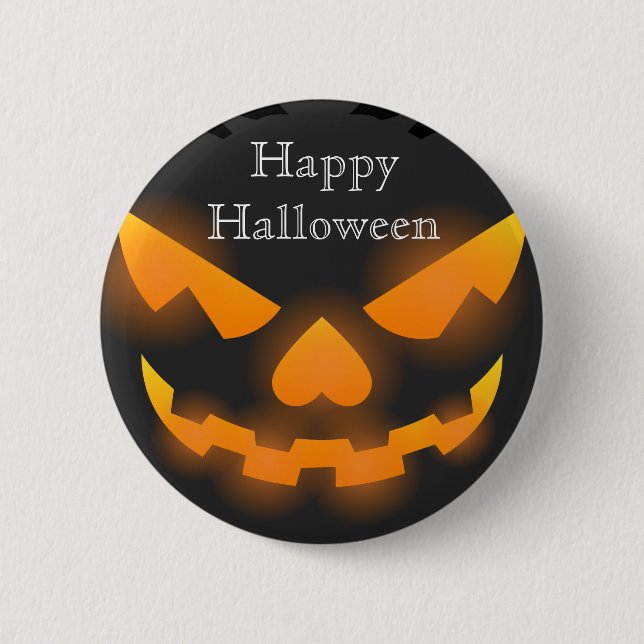 Happy Halloween Scary Pumpkin 2 Inch Round Button (Front)