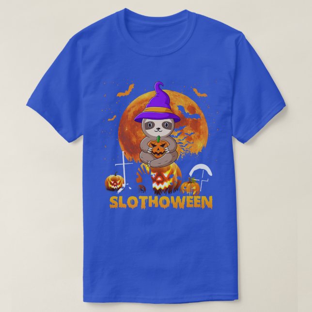 Happy Halloween Scary Slothoween Funny Sloth Boys  T-Shirt (Design Front)