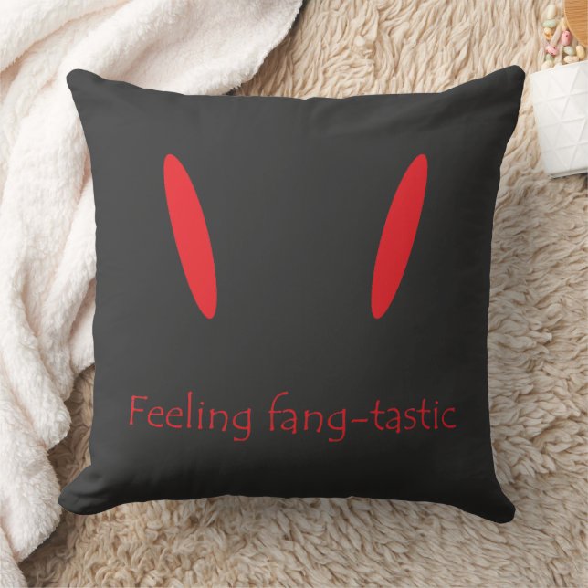 Happy Halloween scary spooky vampire Throw Pillow (Blanket)