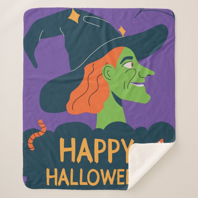 Happy Halloween Sherpa Blanket (Front)