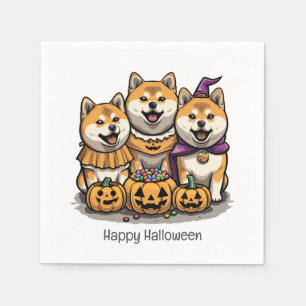 Happy Halloween Shiba Inu Dogs Napkin