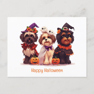 Happy Halloween Shih Tzu Dogs Postcard