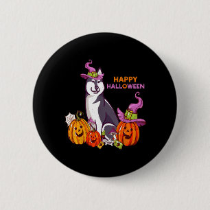Happy Halloween Siberian Husky Funny Cute 2 Inch Round Button