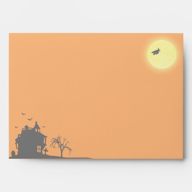Happy Halloween Silhouette Landscape Envelope (Front)