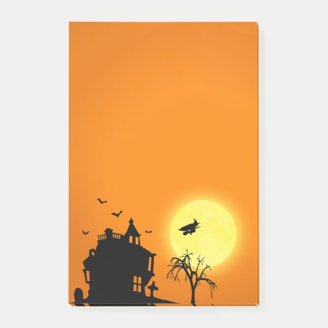 Happy Halloween Silhouette Landscape Post-it Notes (Front)