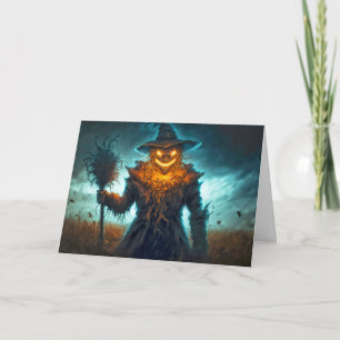Happy Halloween Sinister Scarecrow Card