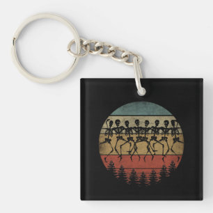 HAPPY HALLOWEEN SKELETON DANCE KEYCHAIN