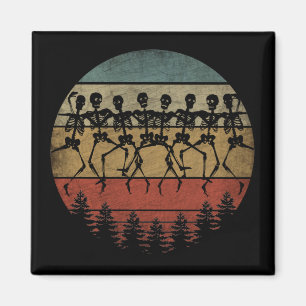 HAPPY HALLOWEEN SKELETON DANCE MAGNET