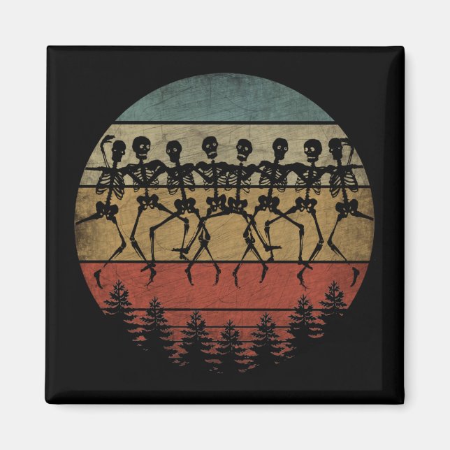 HAPPY HALLOWEEN SKELETON DANCE MAGNET (Front)