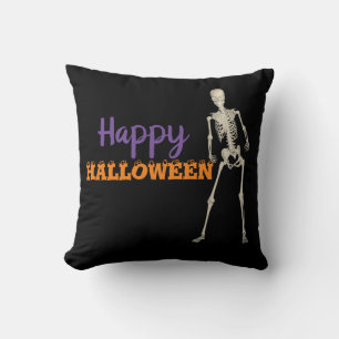 Happy Halloween Skeleton Decorative Throw Pillow
