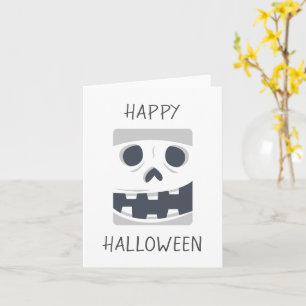 Happy Halloween Skeleton Face Card