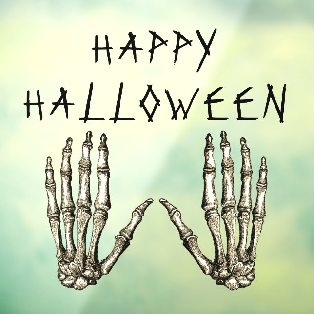 Happy Halloween Skeleton Hands Window Cling (Sheet 3)