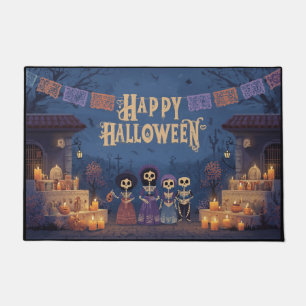 Happy Halloween Skeleton Kids Trick-or-Treat Doormat