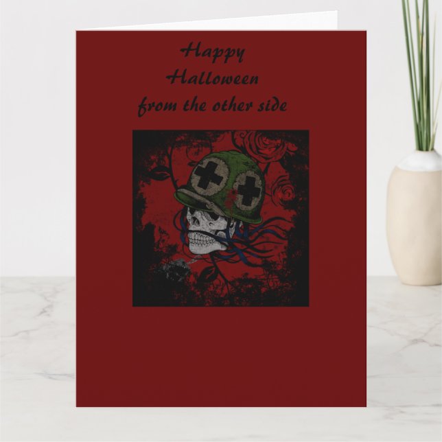 Happy Halloween skeleton soldier  Card (Front)