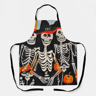 Happy Halloween Skeletons Apron