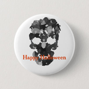 Happy Halloween Skull 2 Inch Round Button