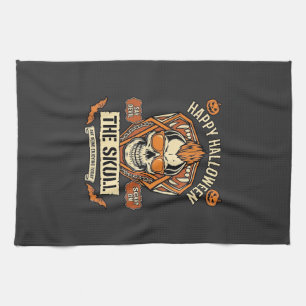 Happy Halloween Skull Mohawk Sunglasses Pumpkins B Kitchen Towel
