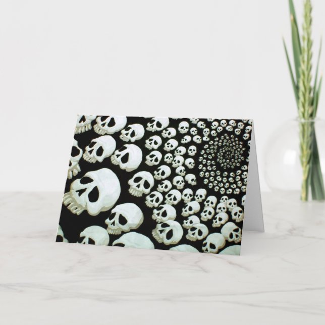 Happy Halloween Skull Swirl Card (Front)