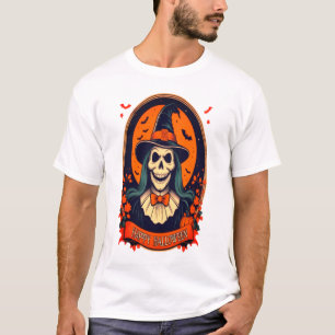 Happy Halloween Skull Witch  T-Shirt