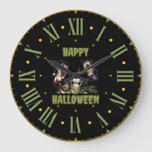 Happy Halloween Spell Wall Clock