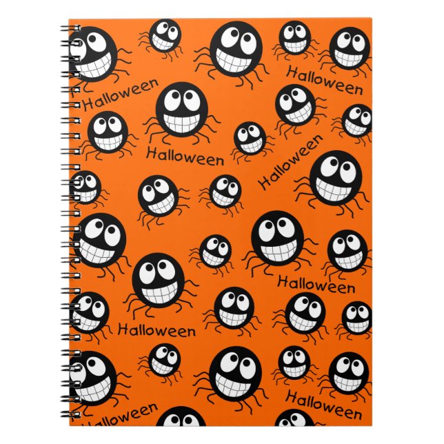 Happy Halloween Spider Collage Notebook (Front)