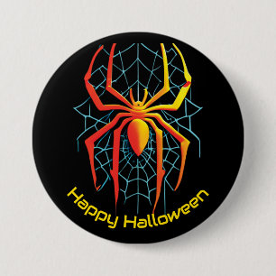 Happy Halloween Spider Web 3 Inch Round Button
