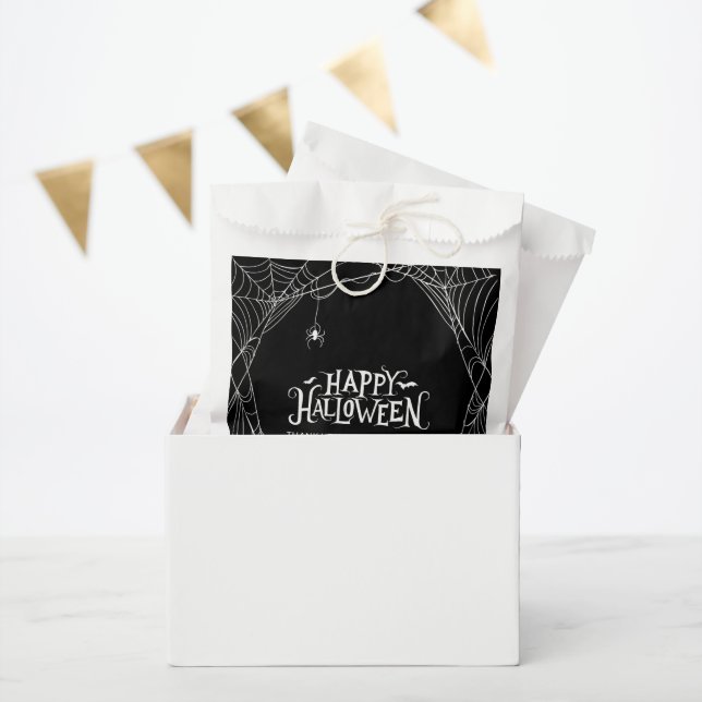 Happy Halloween Spider Web Personalized Favour Bag (Party)