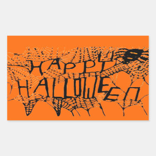 HAPPY HALLOWEEN SPIDER WEB stickers