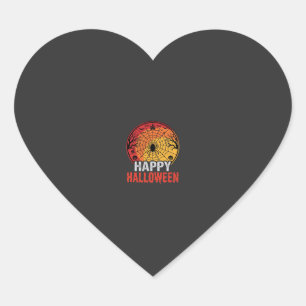 Happy Halloween Spider Web Vector Design Heart Sticker