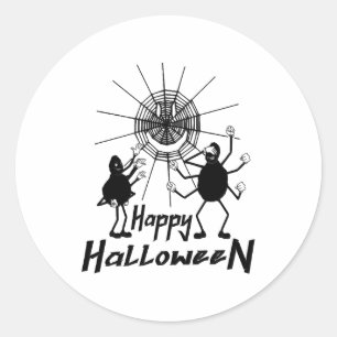 Happy Halloween, Spiders Halloween Classic Round Sticker