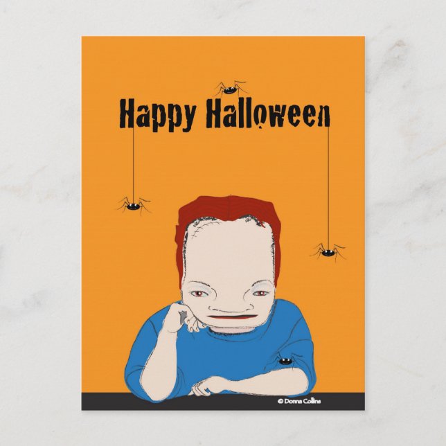 Happy Halloween Spiders Postcard (Front)
