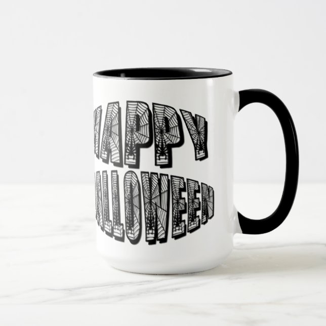 Happy Halloween Spiders & Spider Web Mug (Right)