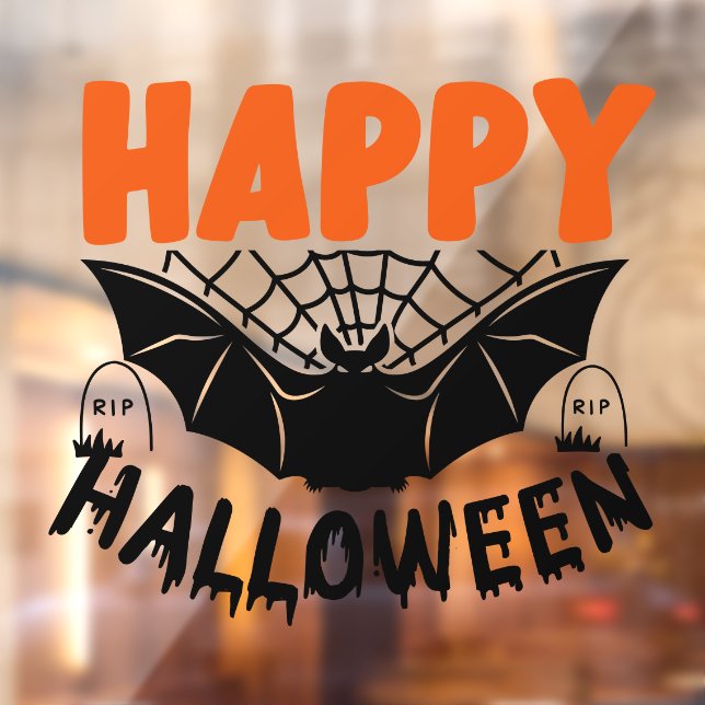 Happy Halloween Spooky Bat Window Cling (Sheet 2)