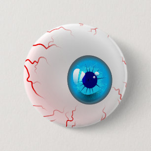 Happy Halloween! Spooky Blue Eyeball 2 Inch Round Button
