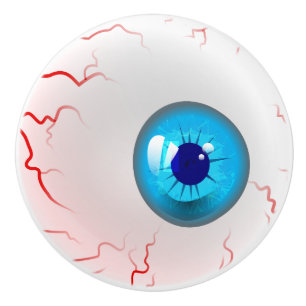 Happy Halloween! Spooky Blue Eyeball Ceramic Knob
