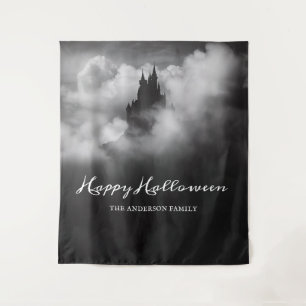 Happy Halloween Spooky Castle Party Backdrop Tapestry