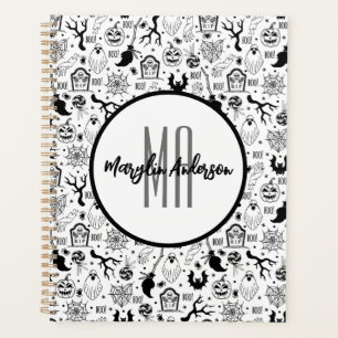 HAPPY HALLOWEEN SPOOKY CUSTOMIZABLE MONOGRAM PLANNER
