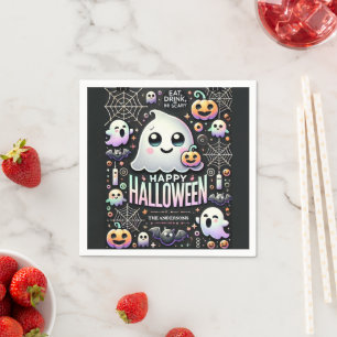 Happy Halloween Spooky Cute Ghost  Napkin