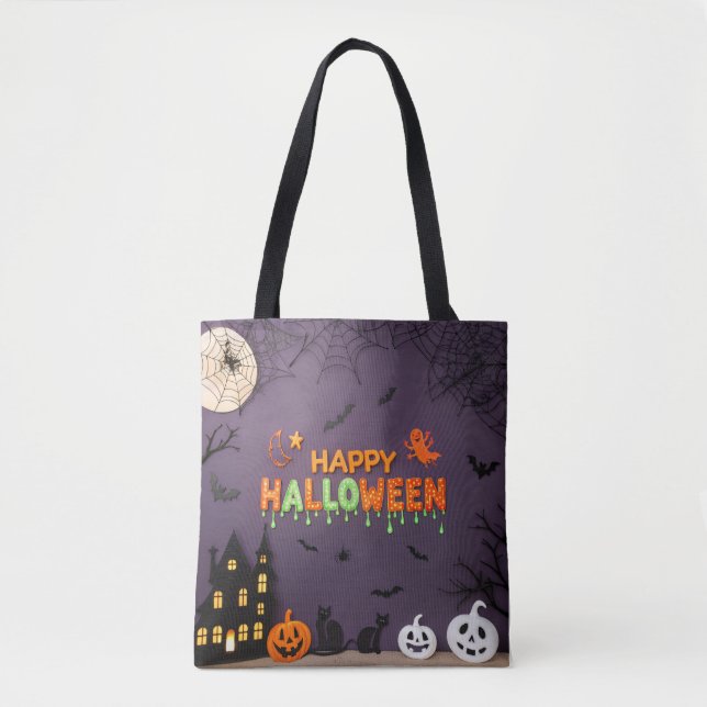 Happy Halloween Spooky & Cute Trick or Treat  Tote Bag (Front)