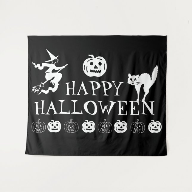 Happy Halloween spooky decor Tapestry (Front (Horizontal))