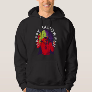 Happy Halloween Spooky Devil Satan in Full Moon Hoodie
