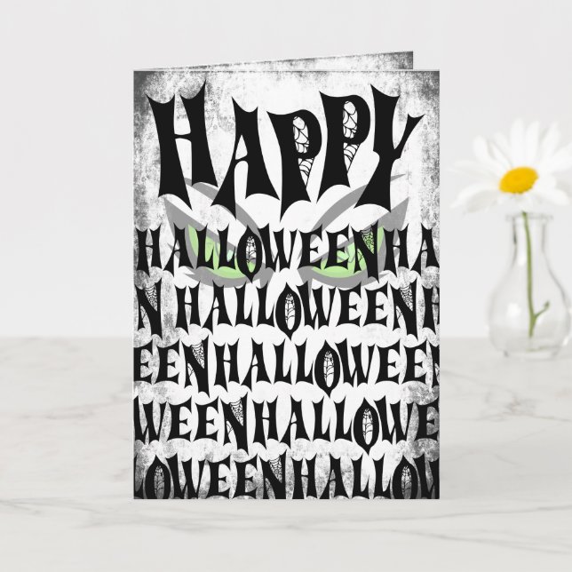 Happy Halloween Spooky Eyes Card (Small Plant)