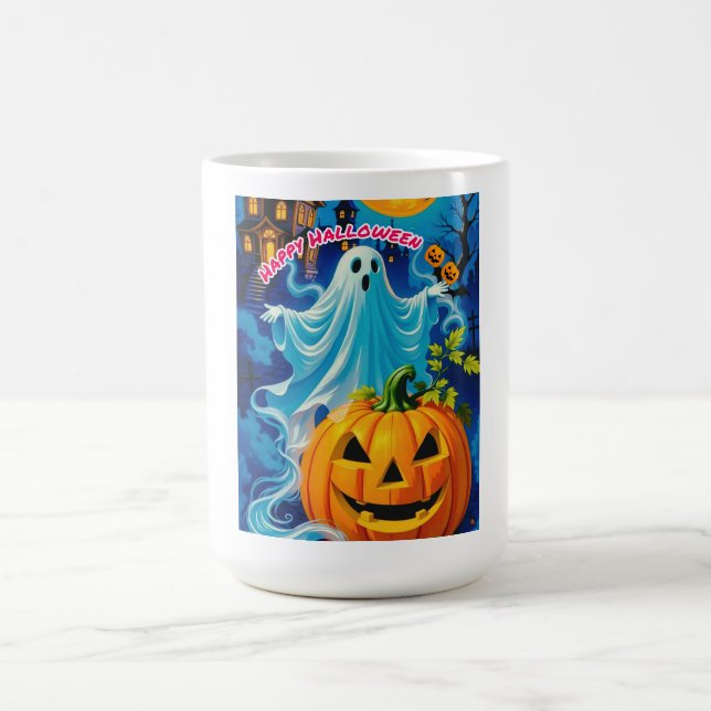 Happy Halloween Spooky Ghost & Pumpkin Mug (Center)