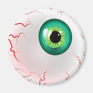 Happy Halloween! Spooky Green Eyeball Magnet