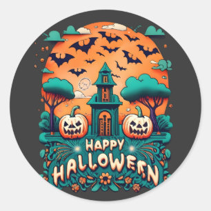 Happy Halloween   Spooky Halloween Classic Round Sticker