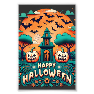Happy Halloween   Spooky Halloween Photo Print