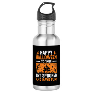 Happy Halloween Spooky Haunted House Quote 532 Ml Water Bottle
